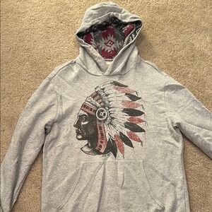 Denim & Supply Ralph Lauren Gray and Red Sweater with Native American Design
